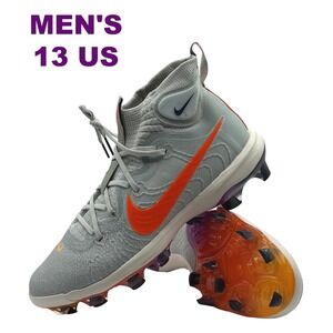 Nike Alpha Huarache NXT Baseball Cleats Mens 13 Gray Orange TPU HF1132-001 NEW‎